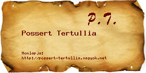 Possert Tertullia névjegykártya